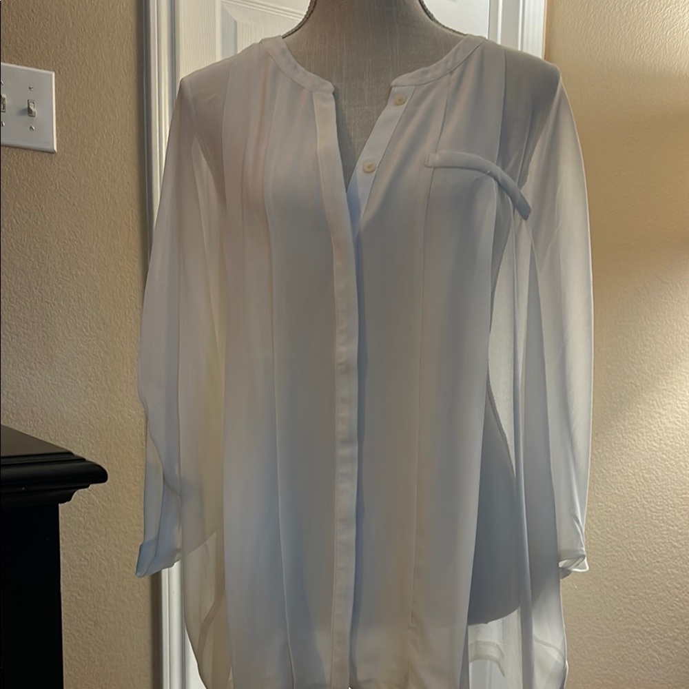 Elegant White Sheer Women's Top